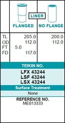 Гильза блока цилиндров TEIKIN LSF43244 (4шт/упак) не хонингованная