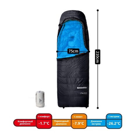Спальный мешок Naturehike CW700 M утиный пух