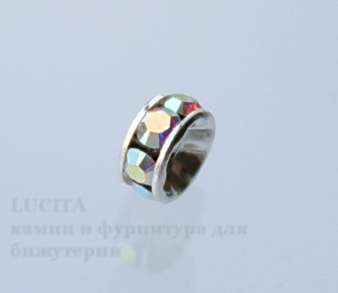 77504 Бусина - рондель Сваровски Crystal AB (цвет - серебро) 4х2 мм ()