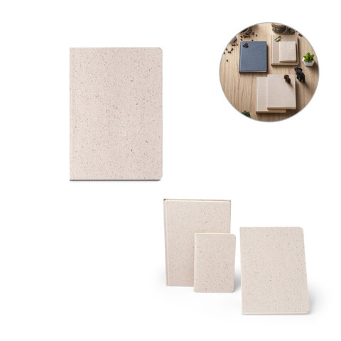 ORGANIC SEMI-RIGID. Блокнот формата А5 с полужесткой обложкой из органического слонового материала (95%)