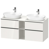 Duravit D-Neo DE4970B2222 Тумбочка подвесная , 644x1400x550 мм, 2 ящика, цвет: белый высокоглянцевый