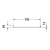 Duravit Vero 30381000 Полотенцедержатель, труба с квадратным сечением, 14 мм, хром, для умывальника