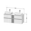 Duravit D-Neo DE4970B2222 Тумбочка подвесная , 644x1400x550 мм, 2 ящика, цвет: белый высокоглянцевый