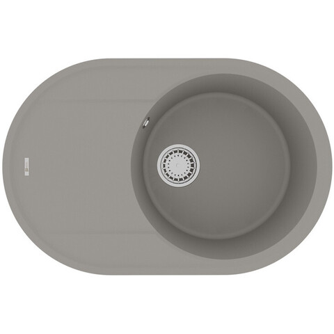 Lemark Lacha 9910057 Кухонная мойка 760 врезная овальная с крылом из кварцгранита цвет: Грей