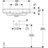 Geberit Smyle Square 500.229.01.1+500.352.JR.1 Раковина 60х48 см+ Шкафчик под раковину 60 см, высота 61.7 см, цвет "пекан"