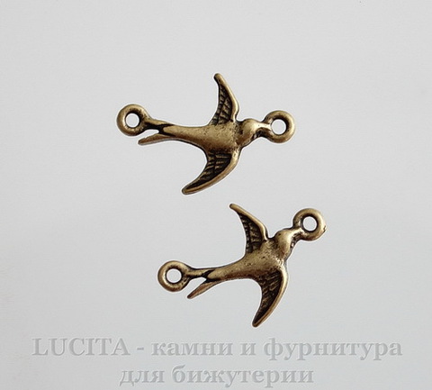 Коннектор "Стриж" (1-1) 20х14 мм (цвет - античная бронза), 2 шт