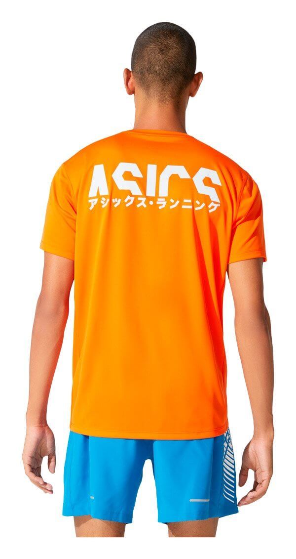 Asics Katakana Ss Top футболка для бега мужская оранжевая - 3