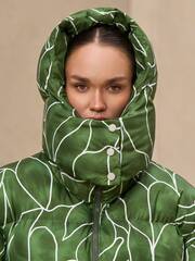 Пуховик средней длины с поясом Green Grass (limited edition)