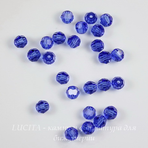 5000 Бусина - шарик с огранкой Сваровски Sapphire 4 мм, 5 штук