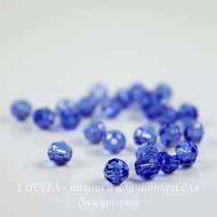 5000 Бусина - шарик с огранкой Сваровски Sapphire 4 мм, 5 штук