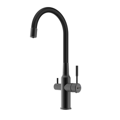 Lemark LM5083BL-Black Смеситель для кухни с гибким изливом с подключением к фильтру питьевой воды, высота излива 32 см, длина 20 см, нерж. сталь / чёрный матовый фото