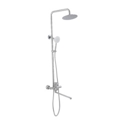Душевая стойка однорыч, с тропич. душ., лейкой, смесителем, гусак 35см, картр.35мм, P35303S (Potato) 67-6-057