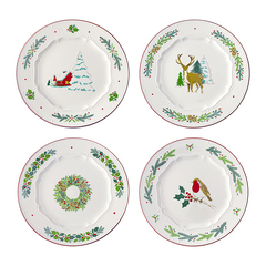 Набор из четырех тарелок nordic winter из коллекции new year essential, D23 см