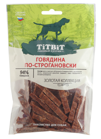 Titbit лакомство для собак говядина по-строгановски Золотая коллекция 80 г