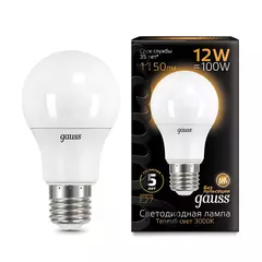 Лампа Gauss Led A60 12W E27 1150 lm 3000К  102502112