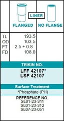 Гильза блока цилиндров TEIKIN LSF42107 (4шт/упак) не хонингованная