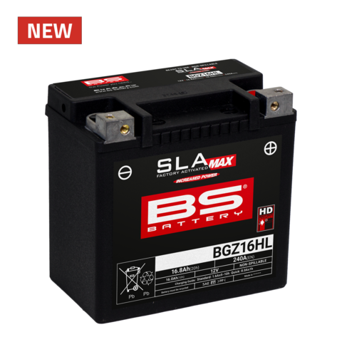 BGZ16HL Аккумулятор BS SLA MAX, 12В, 16 Ач, 240 А 150x88x145, обратная (- / +), (YTX14HL)