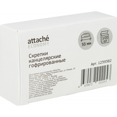 Скрепки Attache Economy стальные, 50 мм, гофрированные, 100 шт. в уп