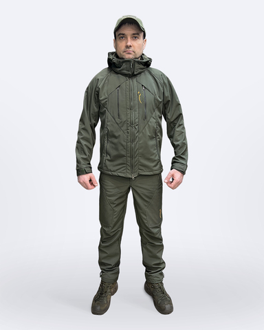 Костюм демисезонный Taygerr Матрица SoftShell Олива, до -5 °C, утеплённый флисом