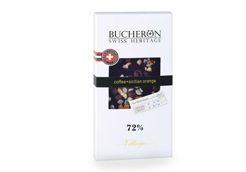 Горький шоколад с зернами кофе и апельсином "Bucheron", 100г