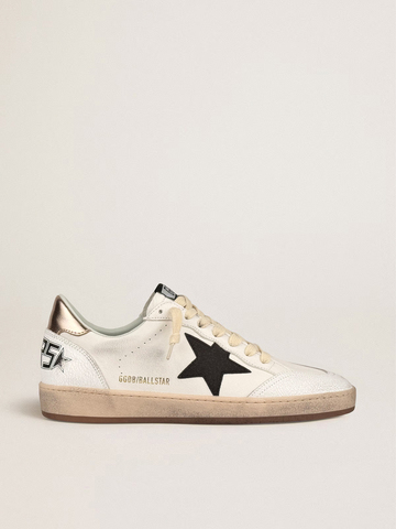 Ball Star with black cristal star and gold metallic leather heel tab