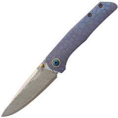 Фото Складной нож Assassin knives Argo 2.0, сталь M398/Damascus, рукоять титан, фиолетовый