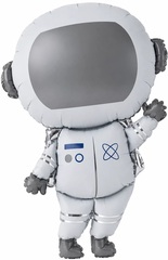 Шар К Фигура, Космонавт, Сатин, Белый, 37''/94 см, 1 шт.