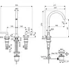 Ideal Standard Joy Neo BD144A5 Двурукоятковый смеситель для раковины под 3 отверстия, с донным клапаном, 5 л/мин Magnetic Grey / Магнит