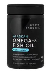 Sports Research рыбий жир с омега-3, 90 капсул