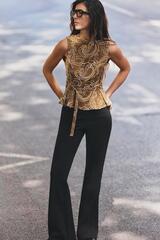 ZARA БРЮКИ FLARED, ЧЕРНЫЙ