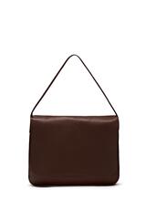 Massimo Dutti Большая сумка из кожи наппа с клапаном - Limited Edition, шоколадно-коричневый