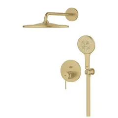 Душевая система GROHE Essence со смесителем для ванны, холодный рассвет матовый (25287GN0)