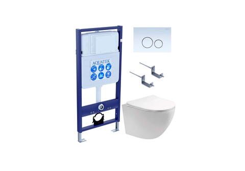 Aquatek SET Aquatek ЕВРОПА-015 4в1 SET Aquatek ЕВРОПА-015 4в1 (рама Aquatek Standard INS-0000012 с клавишей KDI-0000015 и крепежом KKI-0000002+унитаз AQ1901-00 с тонким сиденьем sc)