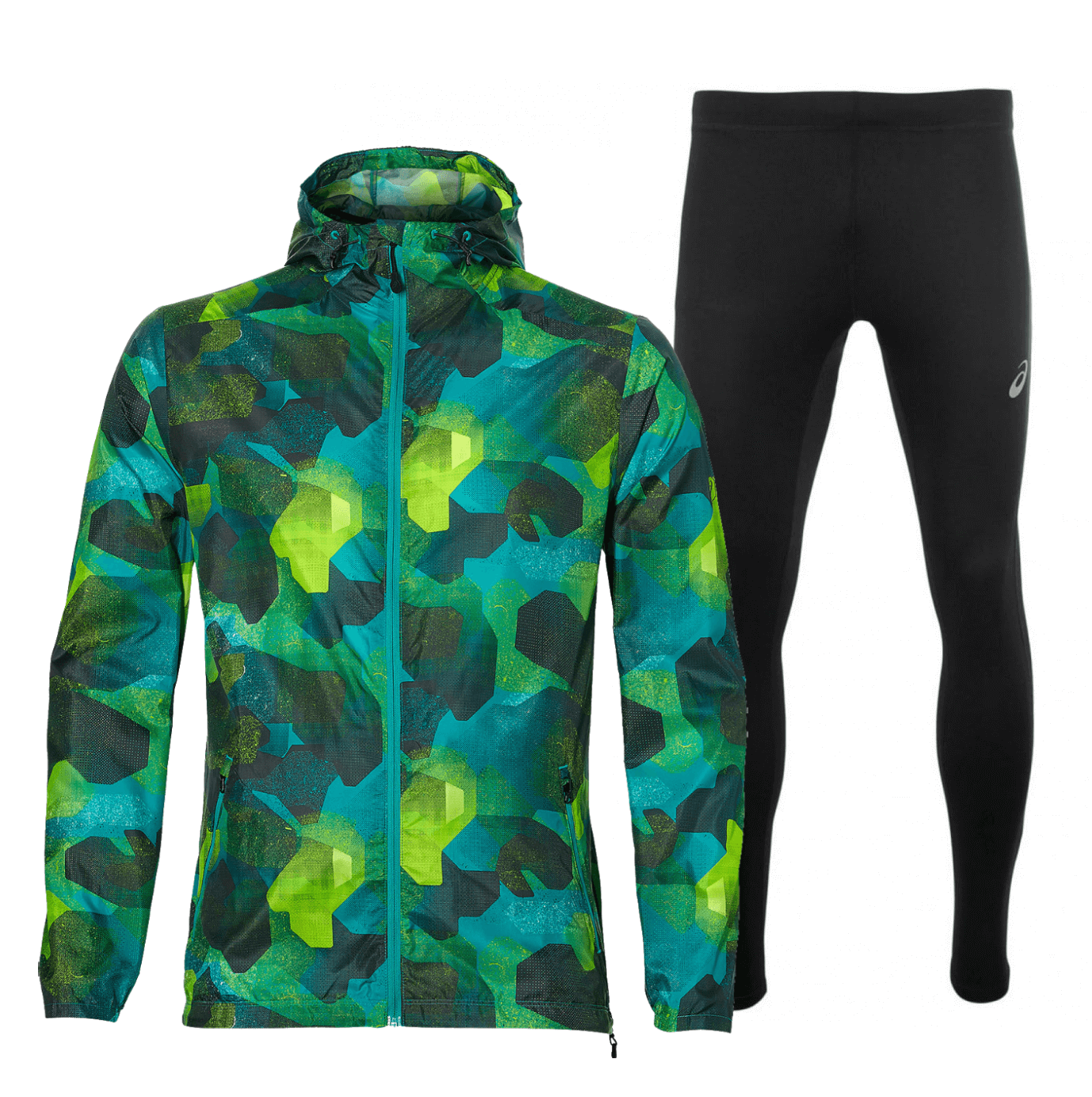 Asics Fuzex Packable Silver костюм для бега мужской зеленый