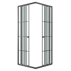 Душевое ограждение Niagara Eco NG-1009-14QKL (90х90х190) квадрат,раздвижное,черный,стекло клетка,1 место