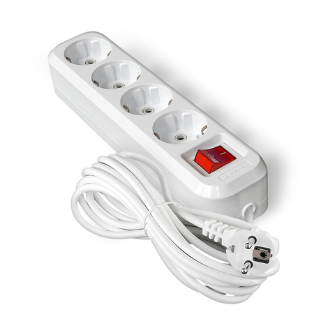 Удлинитель 4х5м с/з с выкл. 16А IP20 S-304 ПВС 3х1 (UNIVersal)