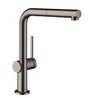 Hansgrohe Talis M54 72809340 Высокий смеситель для кухни с вытяжным изливом (чёрный хром шлифованный)
