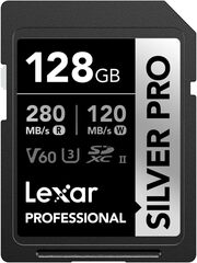 Lexar Silver Pro SD Card 128GB, UHS-II, V60, U3, C10