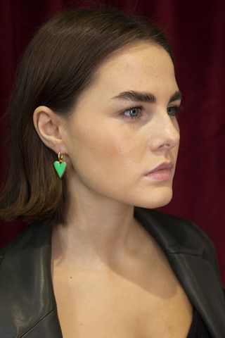 Серьги Лавхарт, серебро 925, позолота 18k, зеленая эмаль 3