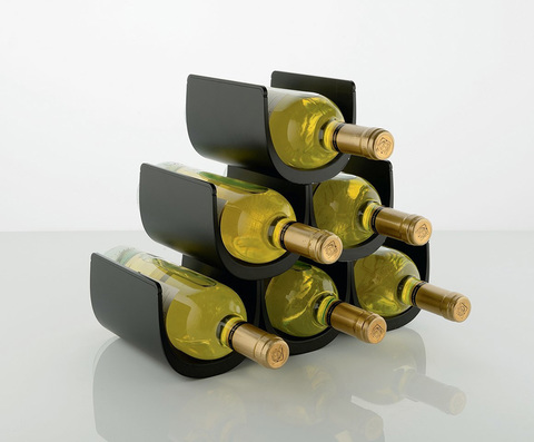 Подставка модульная для винных бутылок Alessi, Noe, 30x34,5x15,5 см, черная