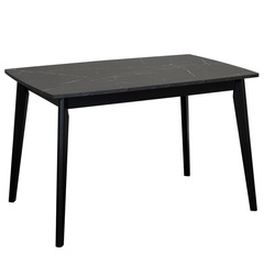 Стол Oslo раскладной 120-160x80x76см, Мрамор неро, чёрный