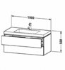Duravit L-Cube LC6928O5353 Тумба под раковину, ширина, мм-1000, глубина, мм-480, высота, мм-500, тип установки-подвесной, форма мебели-прямоугольная, раковина-есть, количество раковин-1, форма раковины-прямоугольная, вырез под смесит