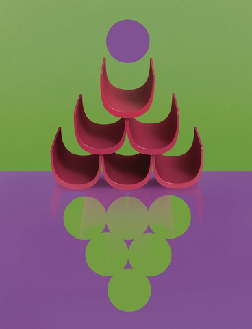 Подставка модульная для винных бутылок Alessi, Noe, 30x34,5x15,5 см, черная