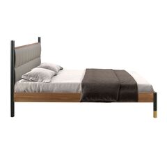 Кровать 7169 из темно-серой экокожи для матраса 150×200