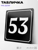 Адресная табличка с номером дома 53, на фасад и забор, черная, 25х25 см, Айдентика Технолоджи