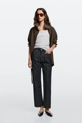 Massimo Dutti Джинсы прямого кроя с высокой талией, темно-синий
