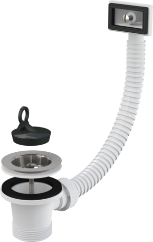 Alcaplast A331 Водослив сифона для мойки 6/4" с нержавеющей peшeткой ?70 и гофропереливом