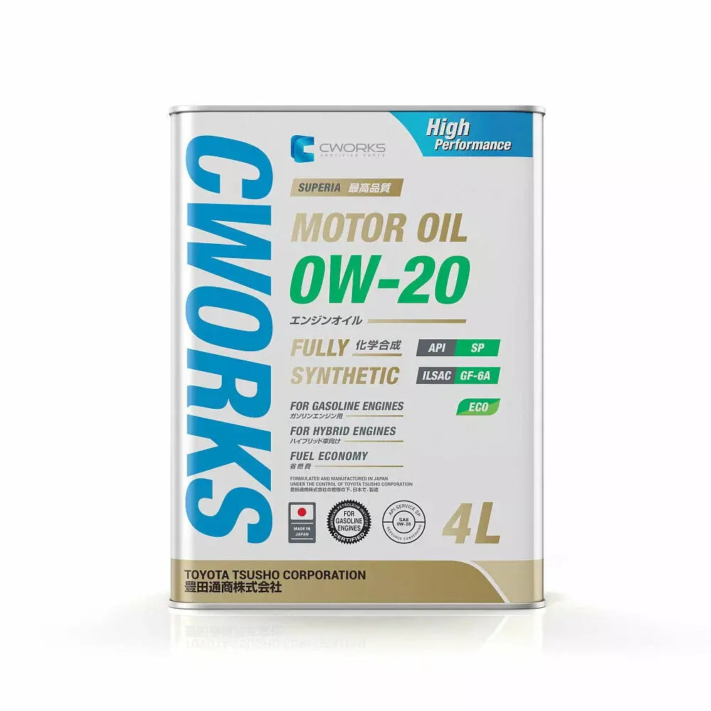 Масло моторное CWORKS SUPERIA 0W-20 синтетическое 4 л