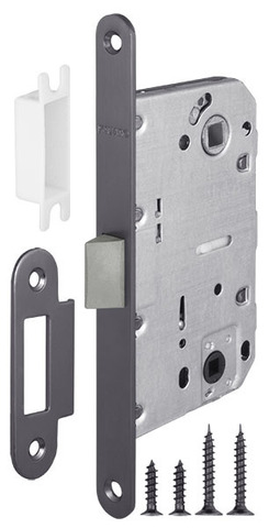 Защелка врезная Fuaro (Фуаро) PLASTIC P96WC-50 CP графит пласт.язычок