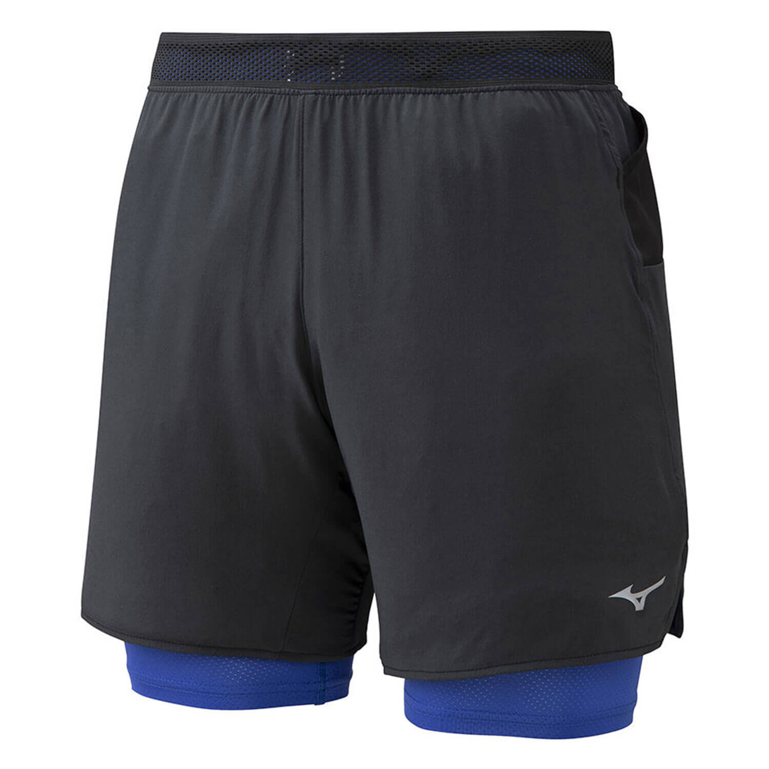 Mizuno Er 7.5 2 In 1 Short шорты для бега мужские черные-синие